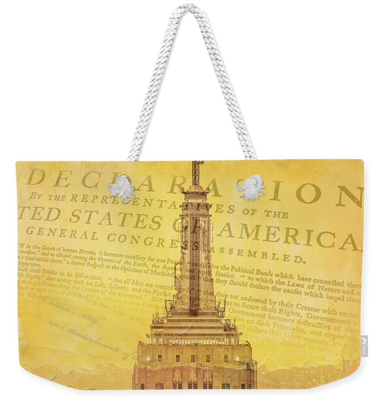 New York Weekender Tote Bag featuring the digital art Liberation Nation by Az Jackson