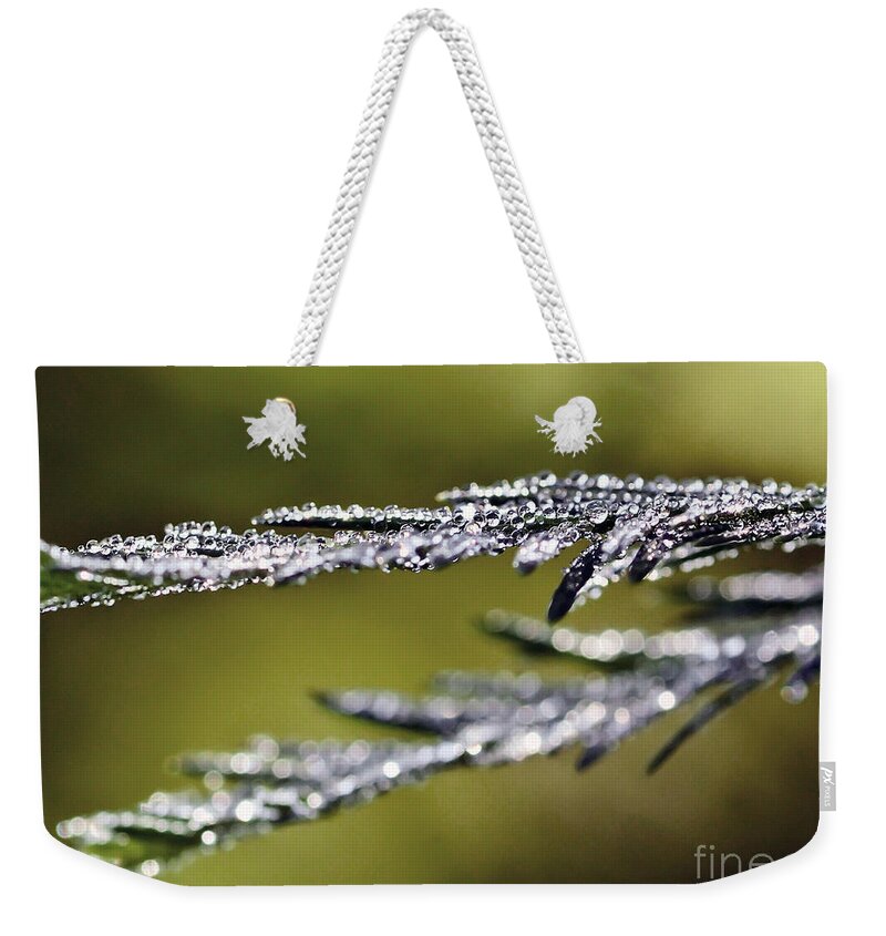 Droplets Weekender Tote Bag featuring the photograph Decorated By Nature by Kerri Farley
