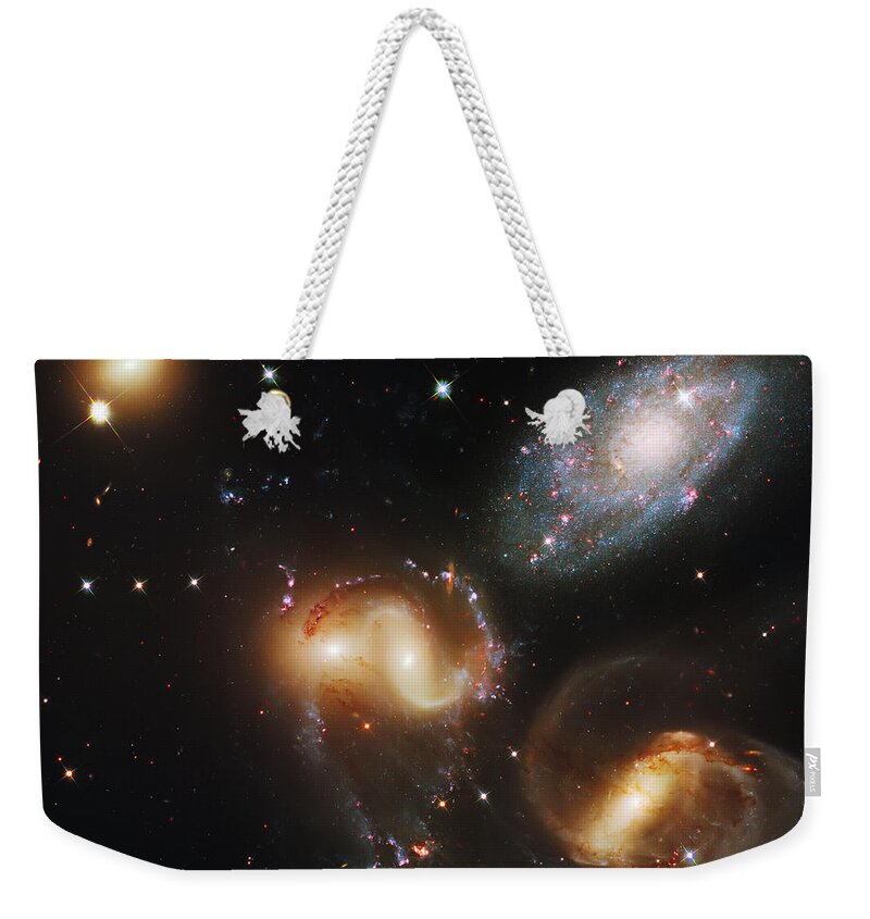 Universe Weekender Tote Bag featuring the photograph Deep Space Galaxies by Jennifer Rondinelli Reilly - Fine Art Photography