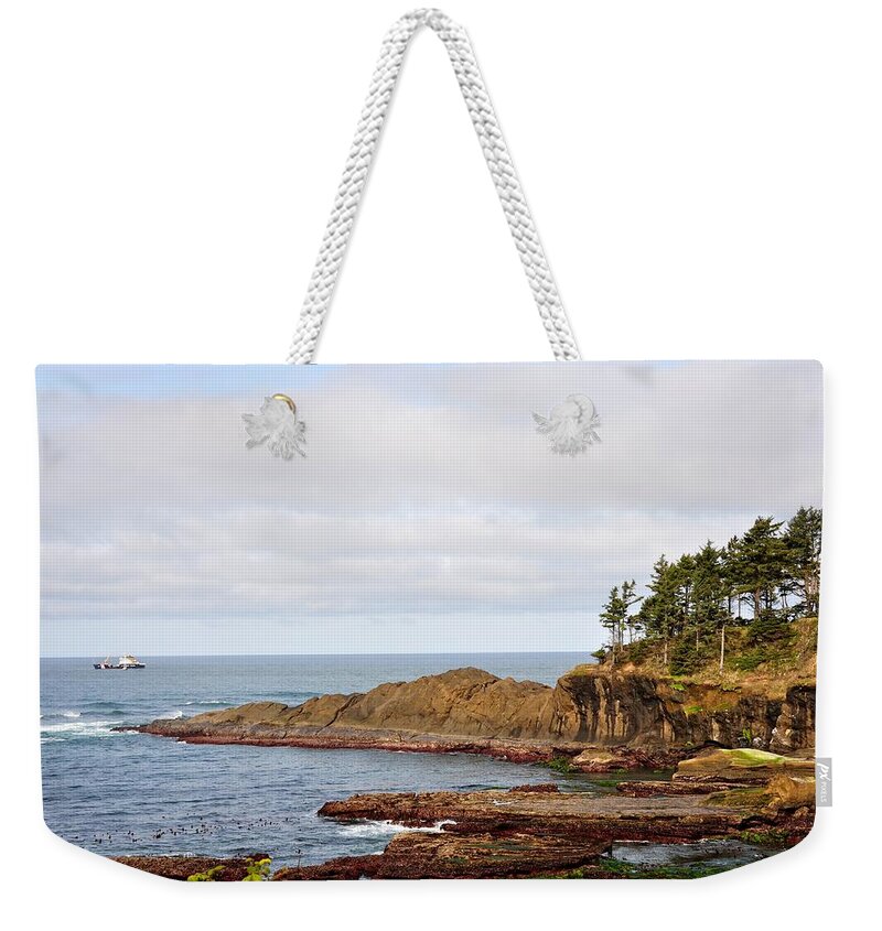 Depoe Bay Weekender Tote Bag featuring the photograph Depoe Bay Oregon by Image Takers Photography LLC