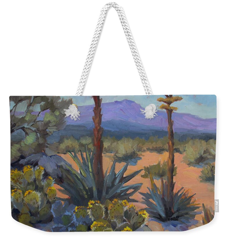 Southwest Weekender Tote Bag featuring the painting Desert Century Plants by Diane McClary