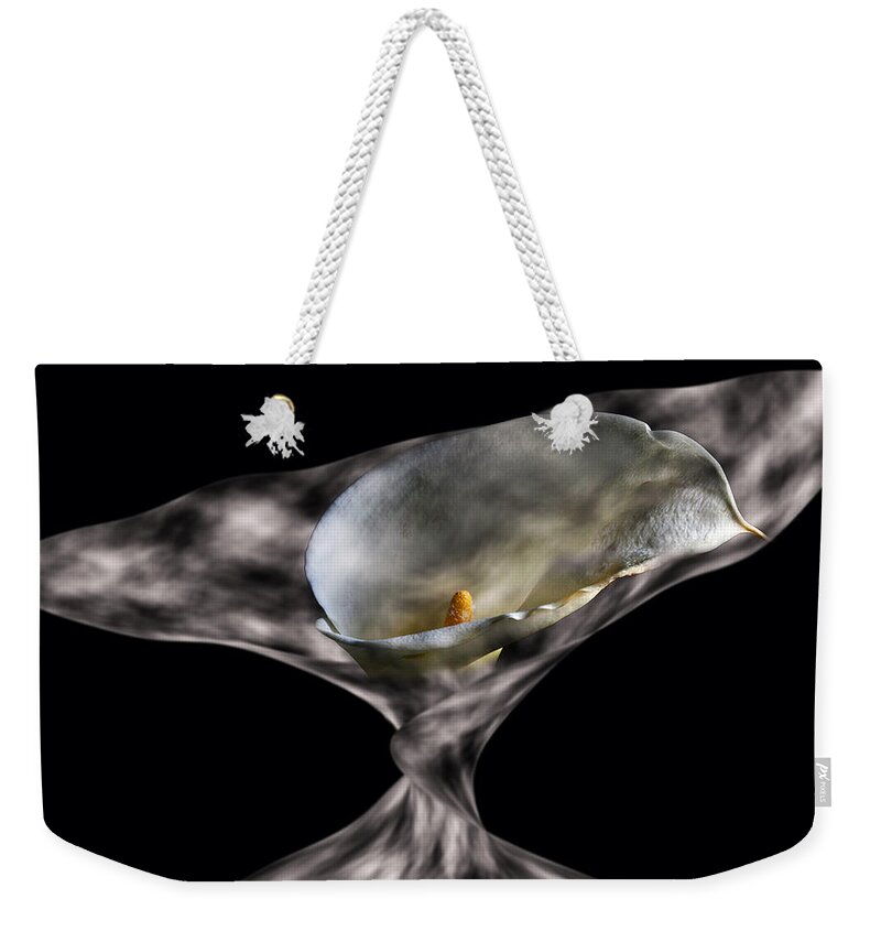 Calla Lily Weekender Tote Bag featuring the photograph Designer Lily by Shirley Mangini