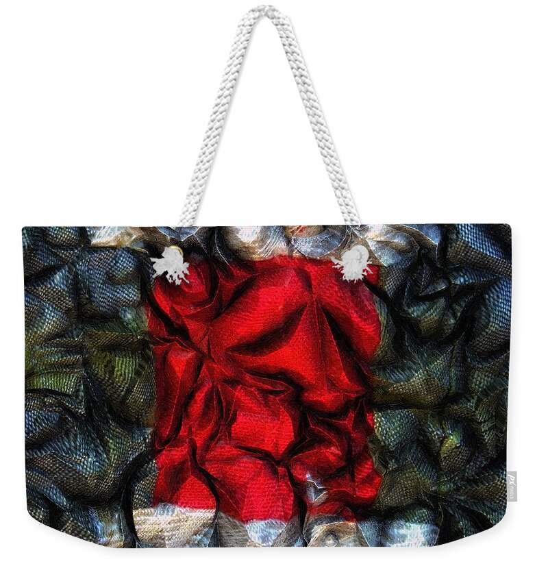 Abstract Weekender Tote Bag featuring the painting Desire Squared by RC DeWinter