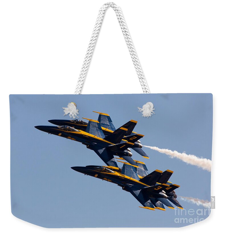 Blue Angels Weekender Tote Bag featuring the photograph Diamond 360 by John Daly