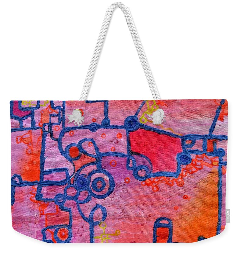 Duality Weekender Tote Bag featuring the painting Dichotomy by Regina Valluzzi