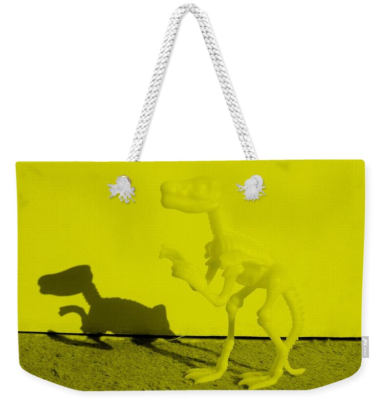 Dinosaur Weekender Tote Bag featuring the photograph Dino Yellow by Rob Hans