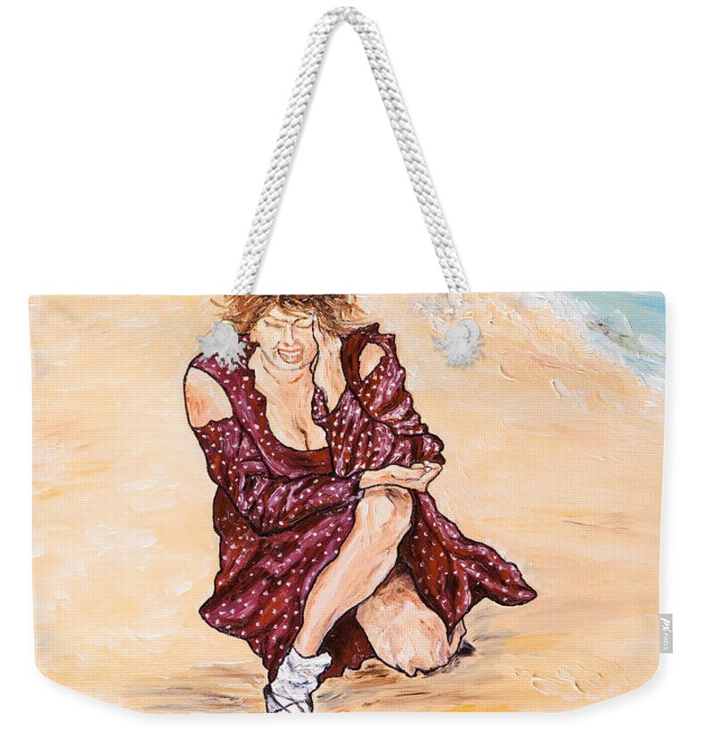 Beach Weekender Tote Bag featuring the painting Disperazione by Loredana Messina