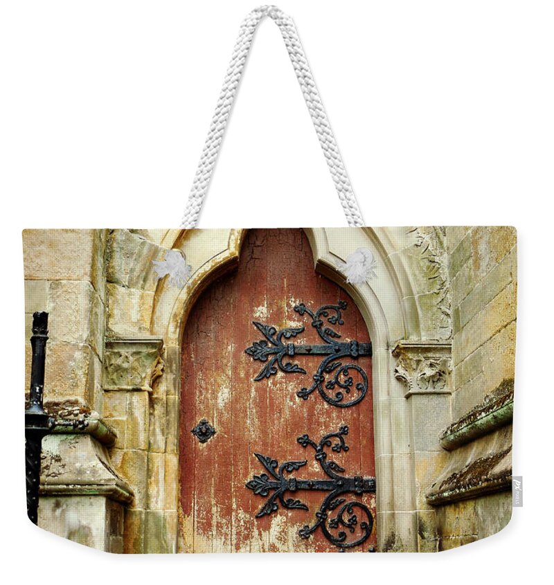 Gothic Weekender Tote Bag featuring the photograph Distressed Door by Valerie Reeves