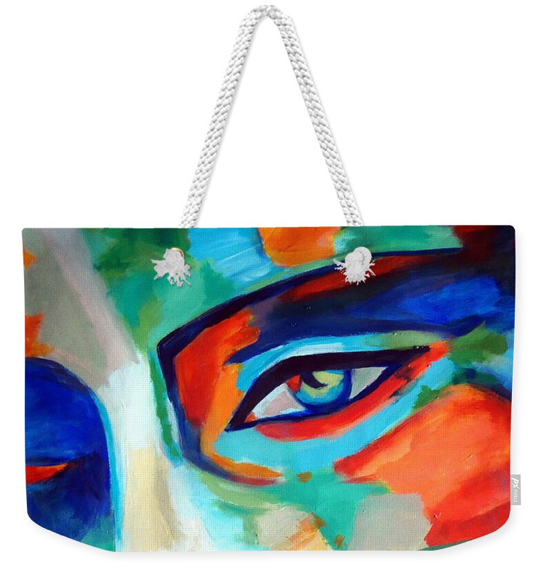 Affordable Original Paintings Weekender Tote Bag featuring the painting Divine Consciousness by Helena Wierzbicki