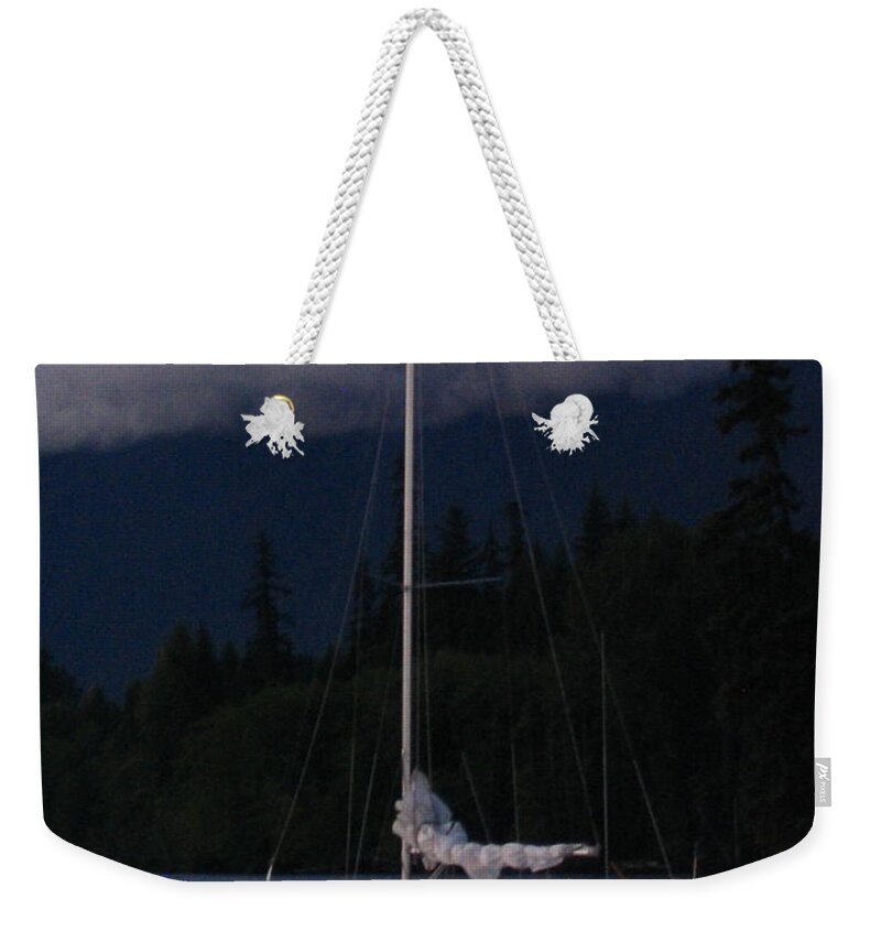 Night Weekender Tote Bag featuring the photograph Docked For The Night by Vivian Martin