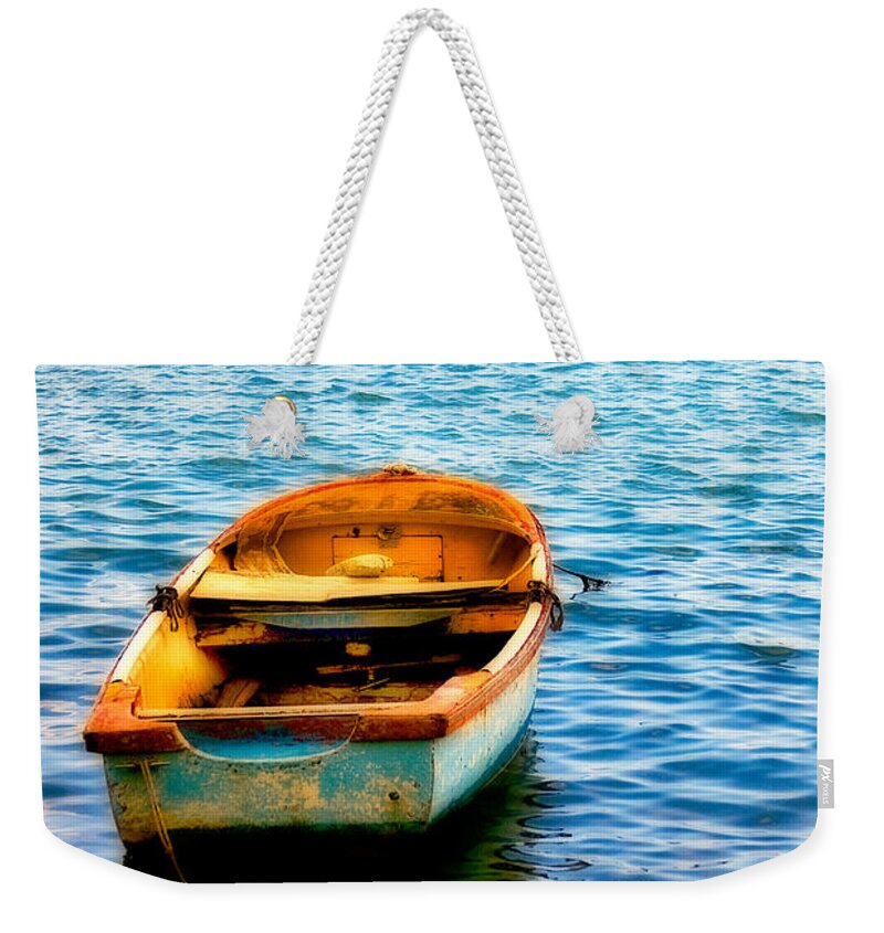 Transportation Weekender Tote Bag featuring the photograph Docked Off Shore by Melinda Ledsome