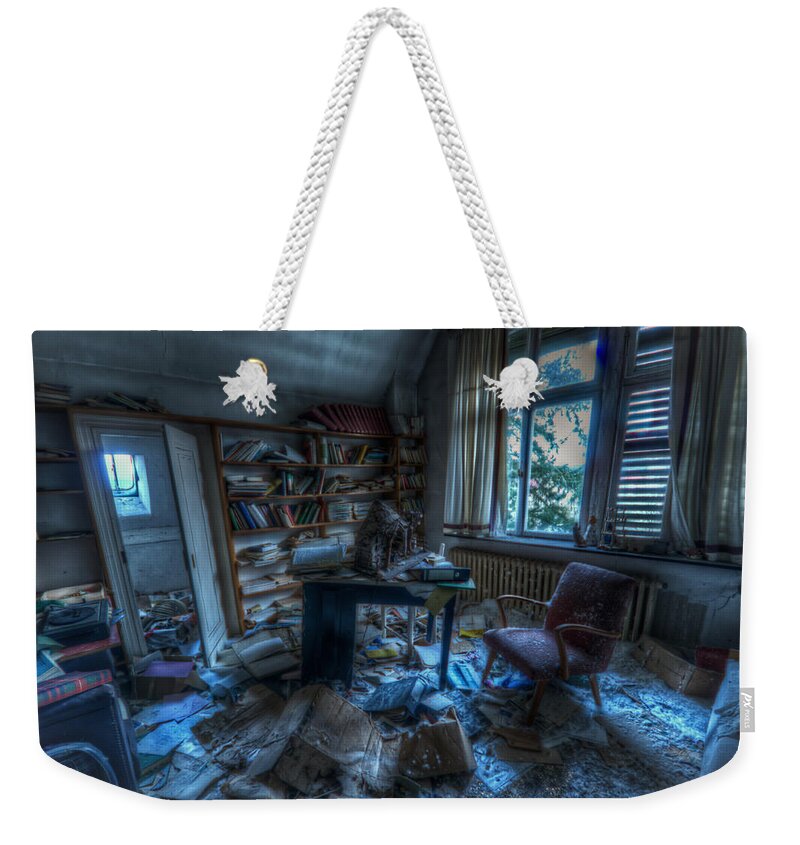 Old Weekender Tote Bag featuring the digital art Doctors library by Nathan Wright