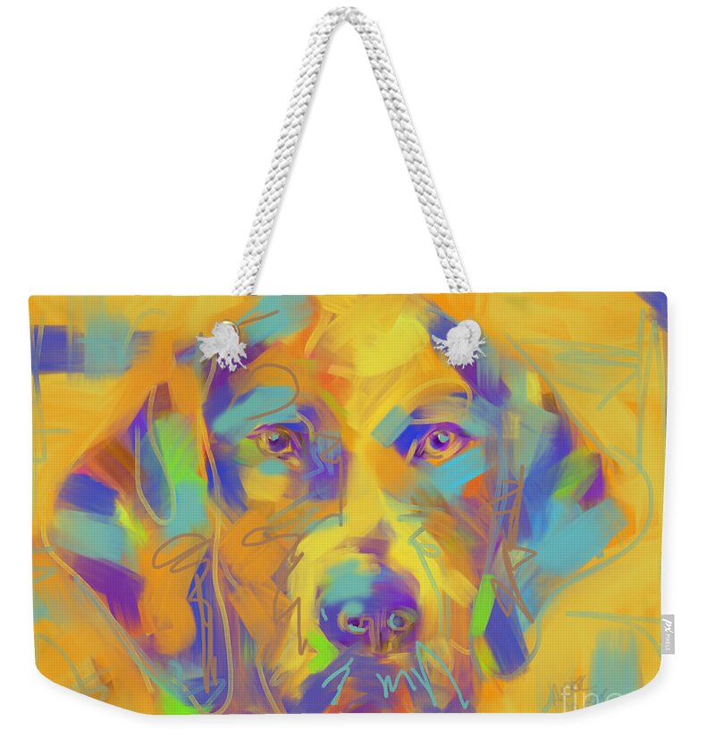 Dog Weekender Tote Bag featuring the painting Dog Noor by Go Van Kampen