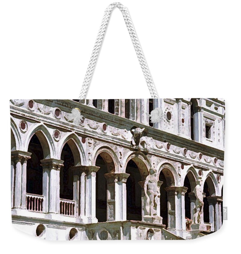 Doge Palace Weekender Tote Bag featuring the digital art Doge Palace Venice 2 by John Vincent Palozzi