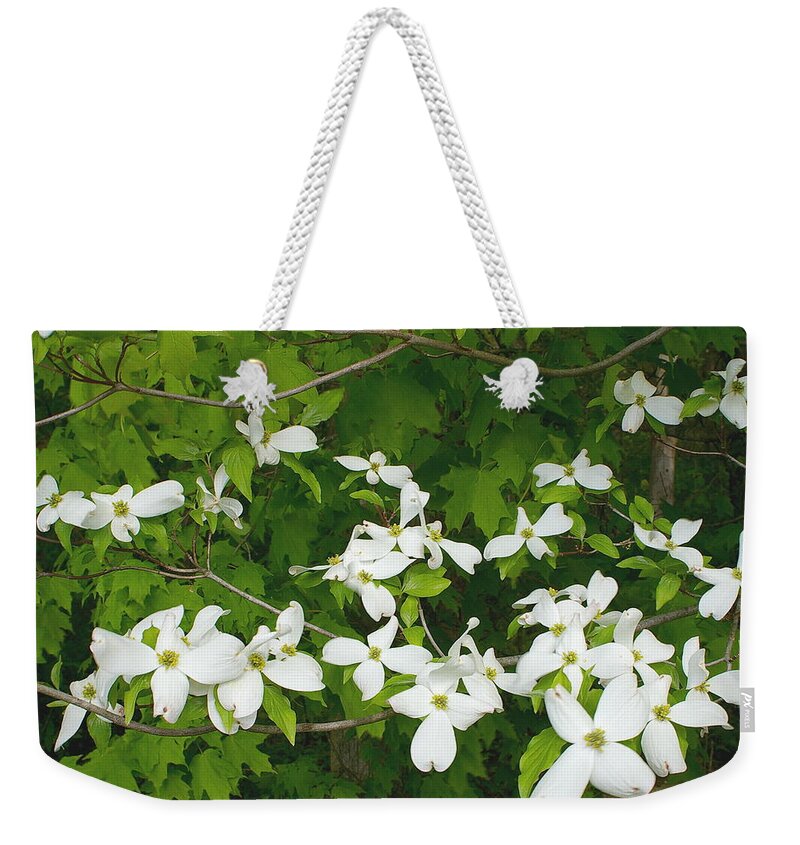 Dogwood Weekender Tote Bag featuring the photograph Dogwood Blossoms by Randy Pollard