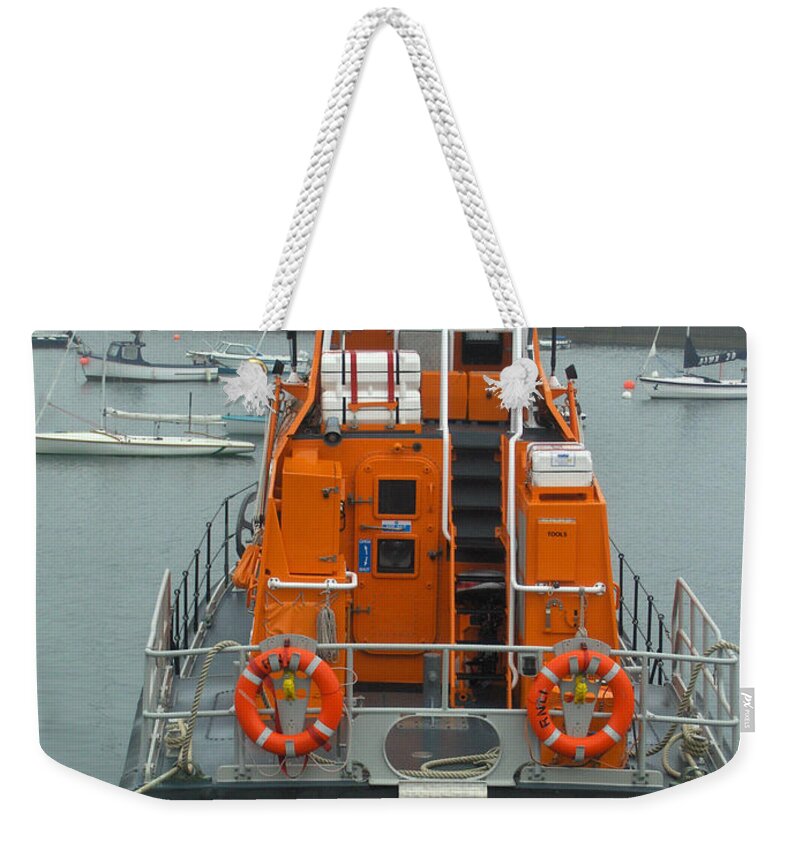 Boat Weekender Tote Bag featuring the photograph Donaghadee Rescue Lifeboat by Brenda Brown