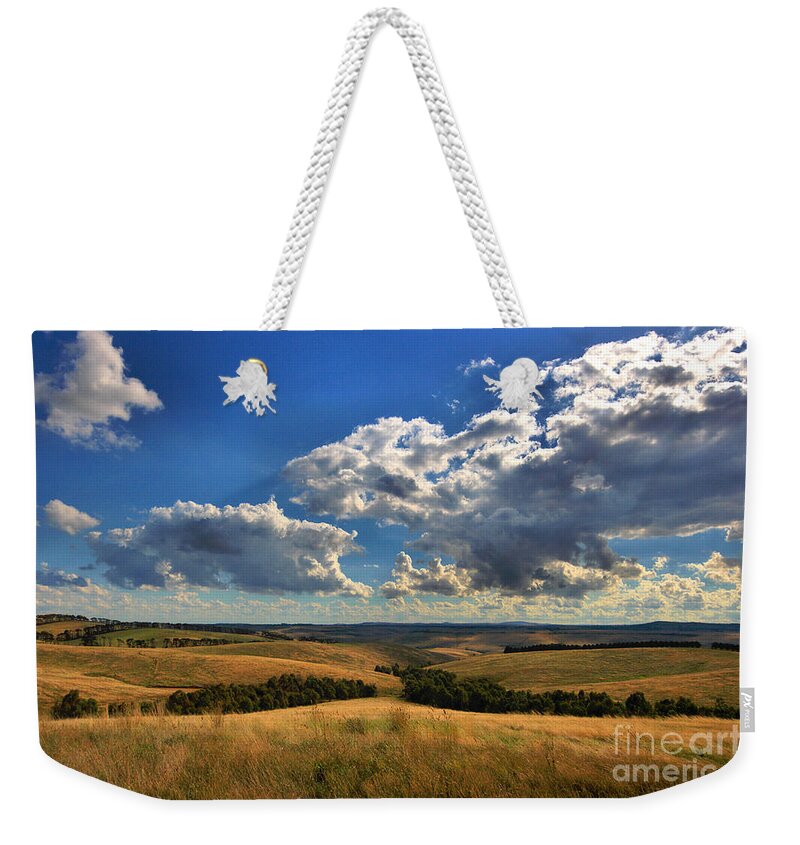 Donny Brook Hills Weekender Tote Bag featuring the photograph Donny Brook Hills by Joy Watson