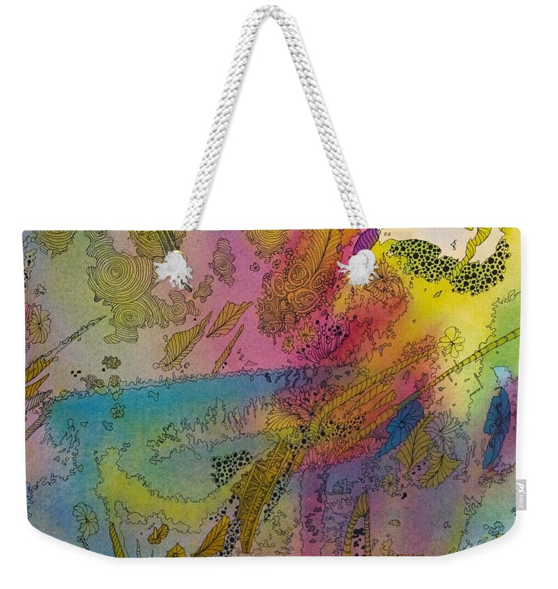 Doodle Weekender Tote Bag featuring the painting Doodle with Color by Terry Holliday
