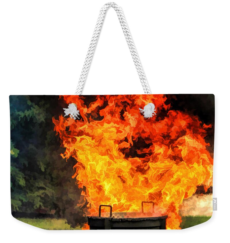 Fish Boil Weekender Tote Bag featuring the painting Door County Fish Boil by Christopher Arndt