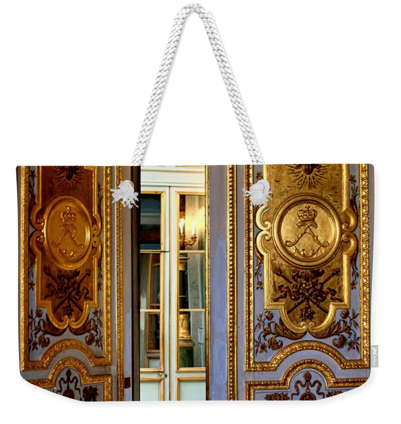 Europe Weekender Tote Bag featuring the photograph Doors Versailles by Tom Prendergast