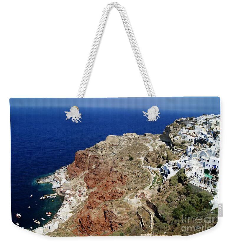  Blue Weekender Tote Bag featuring the photograph Down To The Harbor by David Birchall