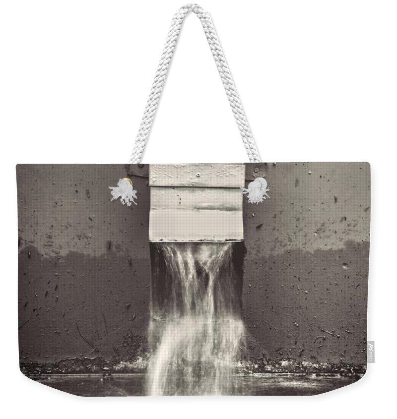 Gutter Weekender Tote Bag featuring the photograph Downspout by Rudy Umans