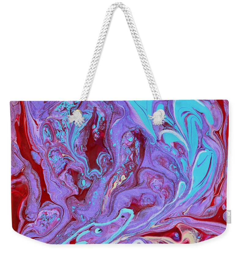 Dragon Weekender Tote Bag featuring the painting Dragon Breath by Donna Blackhall