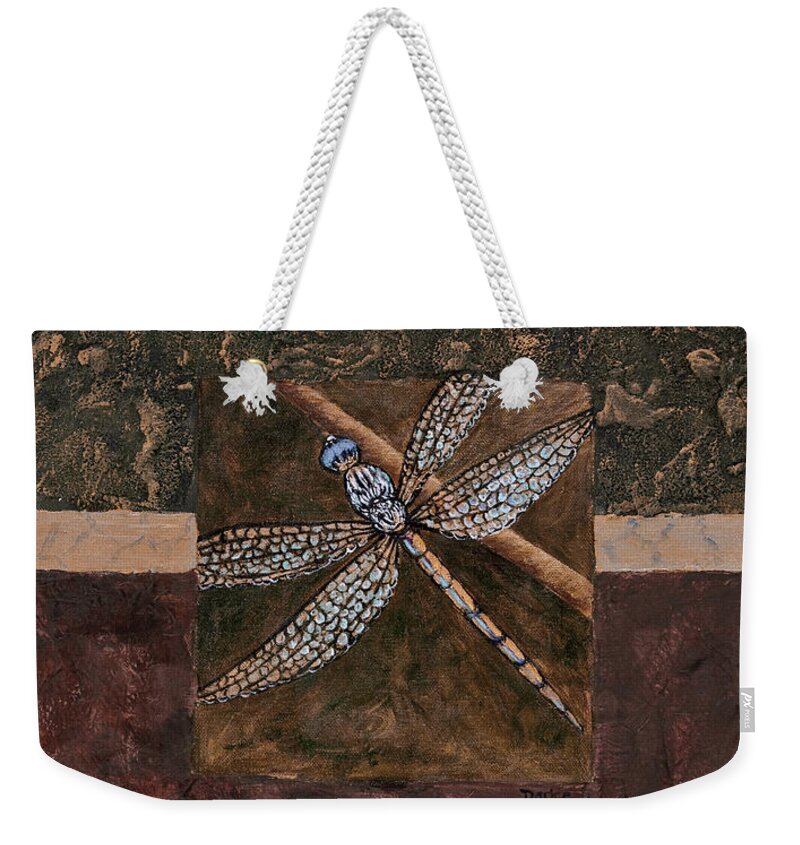 Dragonfly Weekender Tote Bag featuring the painting Dragonfly by Darice Machel McGuire