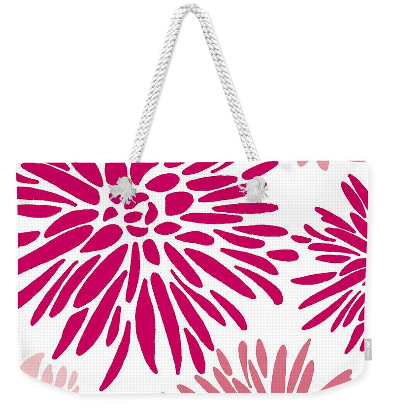 Pink Weekender Tote Bag featuring the painting Drama Queen by Sarah Hough