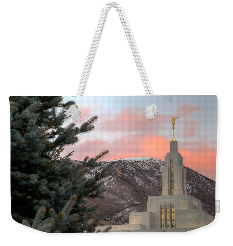 Utah Weekender Tote Bag featuring the photograph Draper Temple by Dustin LeFevre