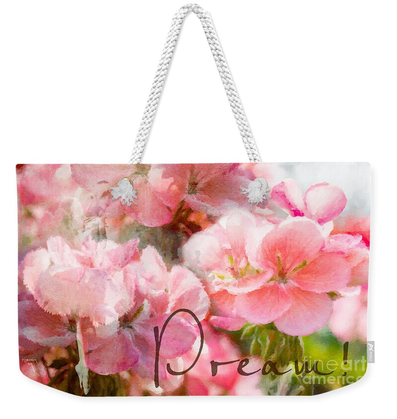 Pink Flowers Weekender Tote Bag featuring the photograph Dream by JBK Photo Art
