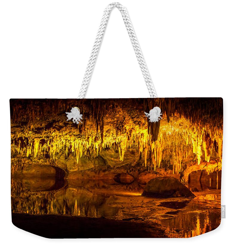 Luray Caverns Weekender Tote Bag featuring the photograph Dream Lake Panorama by Mark Andrew Thomas