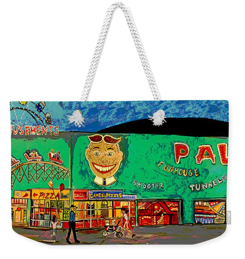 Asbury Park Palace Weekender Tote Bag featuring the painting Dreams of the Palace by Patricia Arroyo