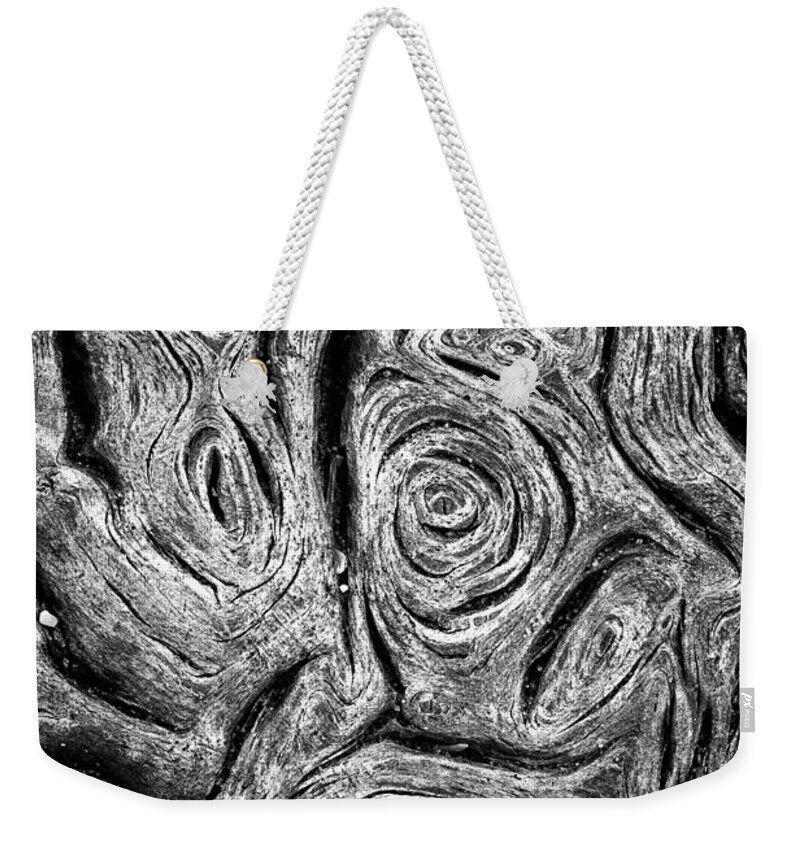 Driftwood Weekender Tote Bag featuring the photograph Driftwood eyes Botany Bay SC by Carrie Cranwill