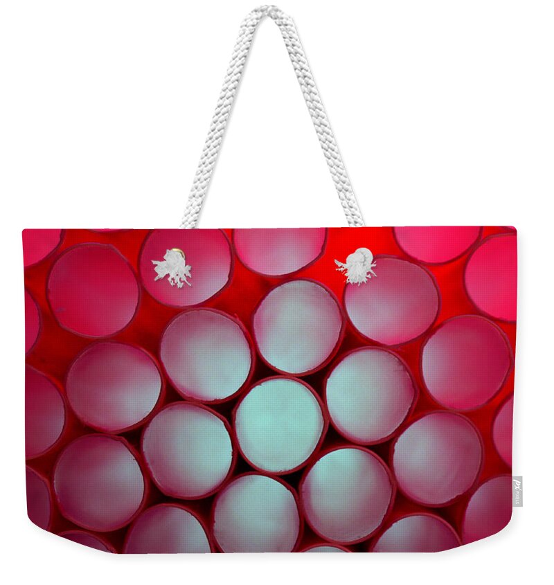 Color Weekender Tote Bag featuring the photograph Drinking Straws by Yo Pedro