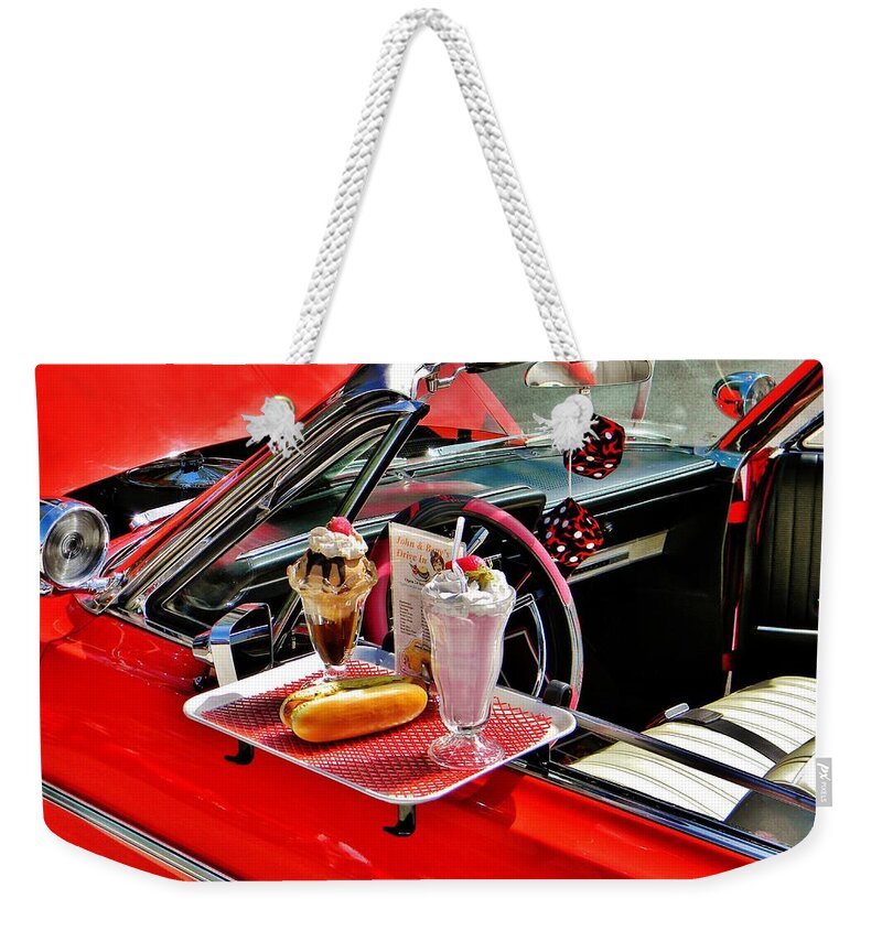 Drive-in Diner Weekender Tote Bag featuring the photograph Drive-In Diner by Jean Goodwin Brooks