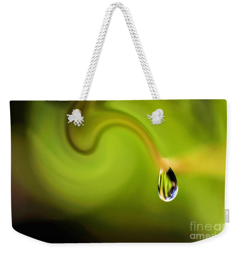 Droplet Ready To Drip Weekender Tote Bag featuring the photograph Droplet ready to drip by Kaye Menner
