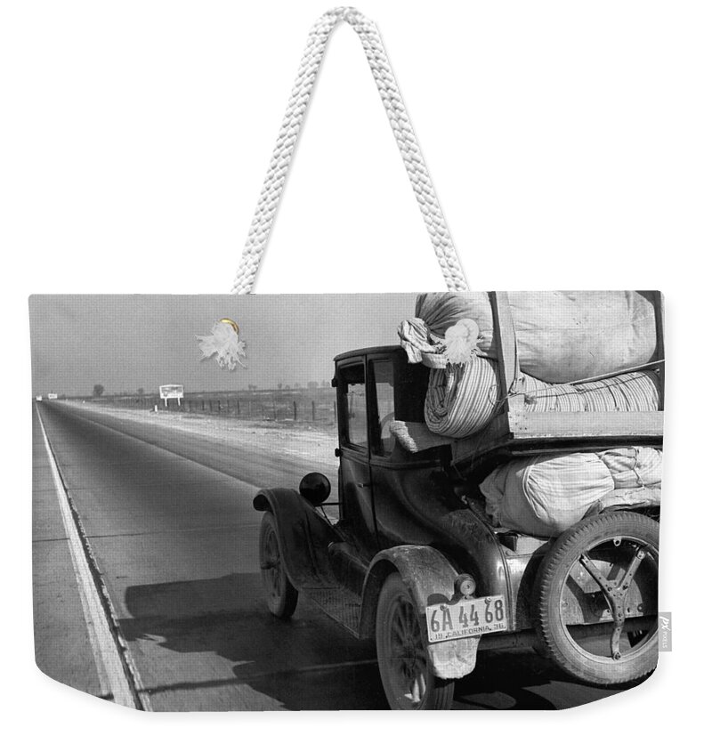 1936 Weekender Tote Bag featuring the photograph Drought Refugee, 1936 by Granger
