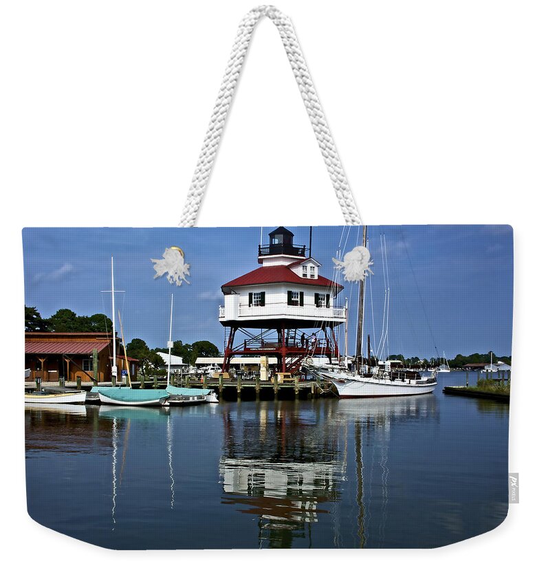 Birds Weekender Tote Bag featuring the photograph Drum Point Light House by Kathi Isserman