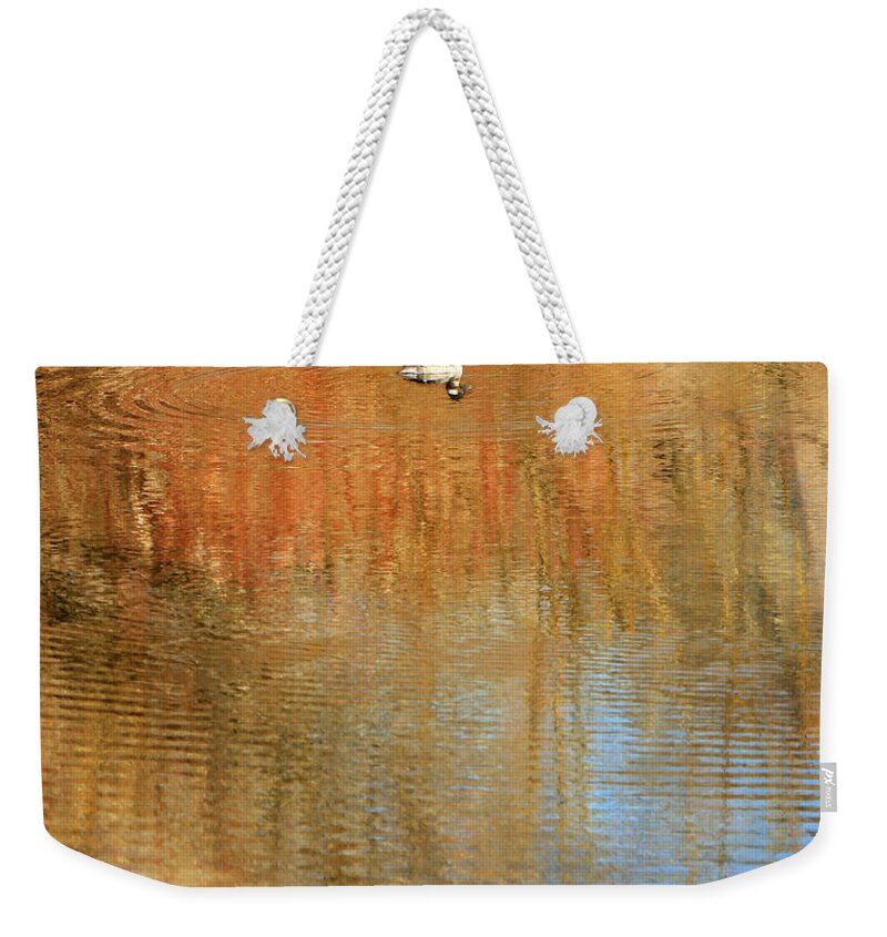 Gold Weekender Tote Bag featuring the photograph Ripple Effect 2 by Michelle Twohig