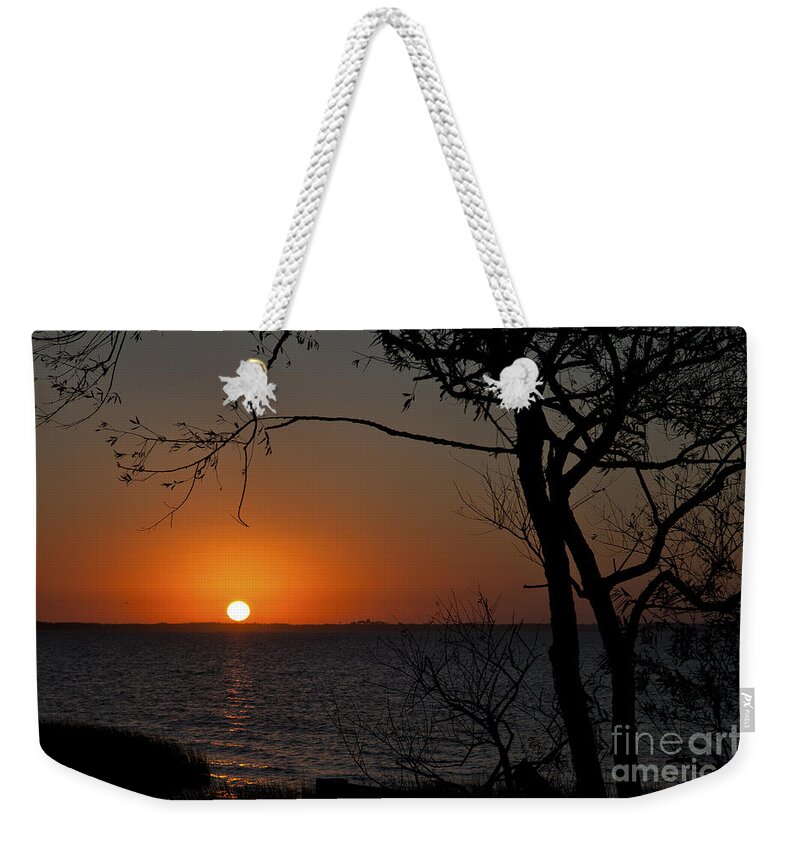 Sunset Weekender Tote Bag featuring the photograph Duck Sunset by Ronald Lutz