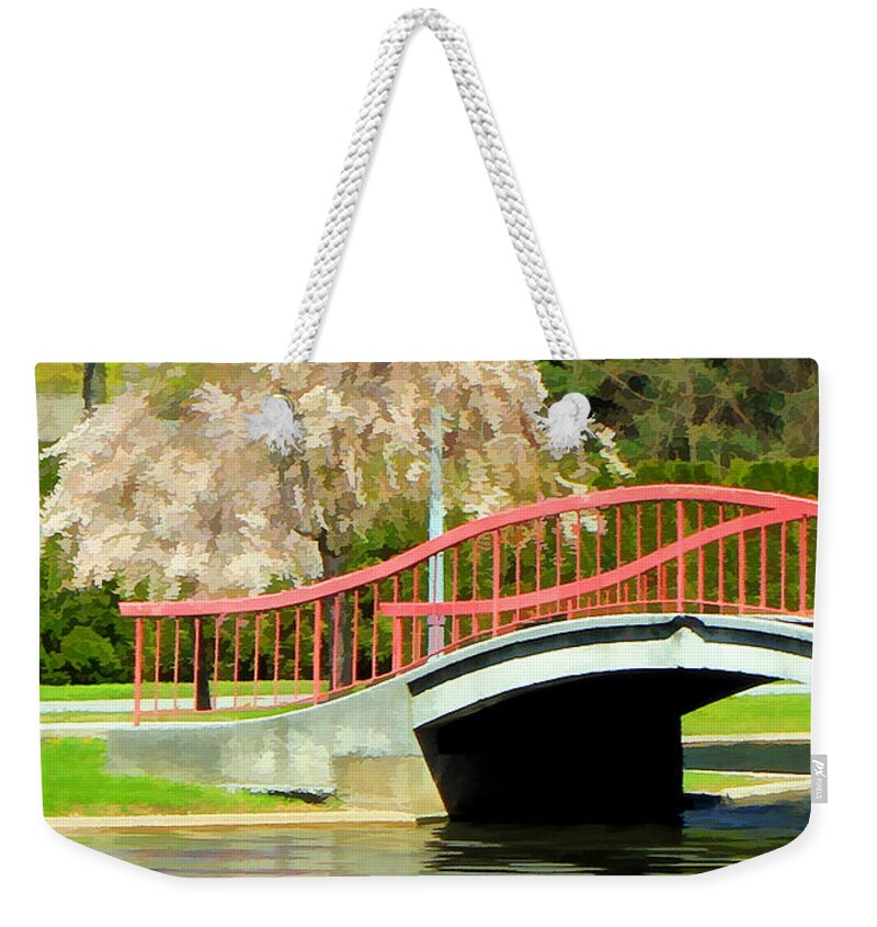 Lakes Weekender Tote Bag featuring the photograph Springtime On The Lake by Geoff Crego