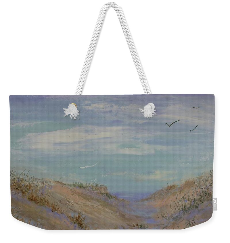 Sand Dunes Weekender Tote Bag featuring the painting Dune by Ruth Kamenev