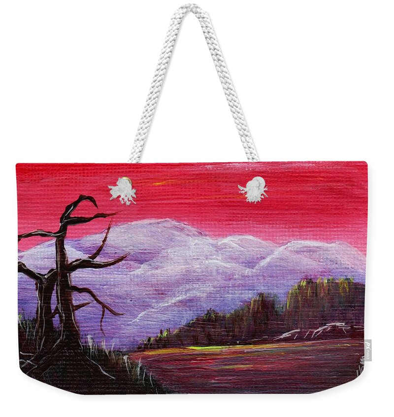 Interior Weekender Tote Bag featuring the painting Dusk by Anastasiya Malakhova