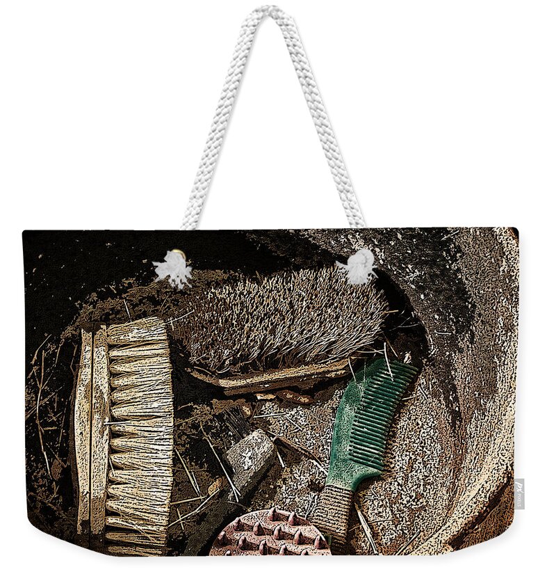 Groom Weekender Tote Bag featuring the photograph Dusty Job by Lucy VanSwearingen