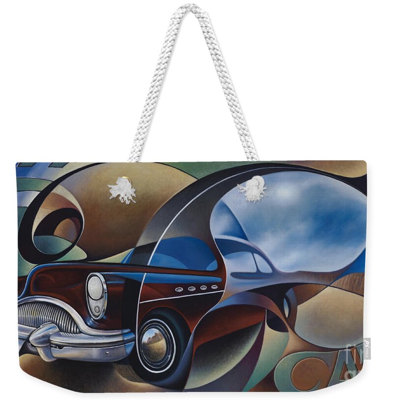 Route-66 Weekender Tote Bag featuring the painting Dynamic Route 66 by Ricardo Chavez-Mendez