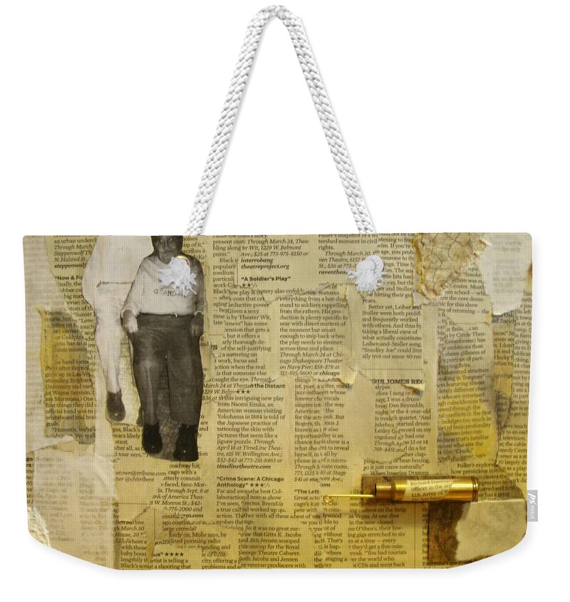  Weekender Tote Bag featuring the mixed media Dziadzia by Samantha Lusby
