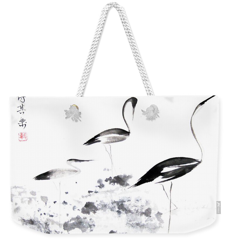 Tai Oi Yee Weekender Tote Bag featuring the painting Each Finds Joy In His Own Way by Oiyee At Oystudio