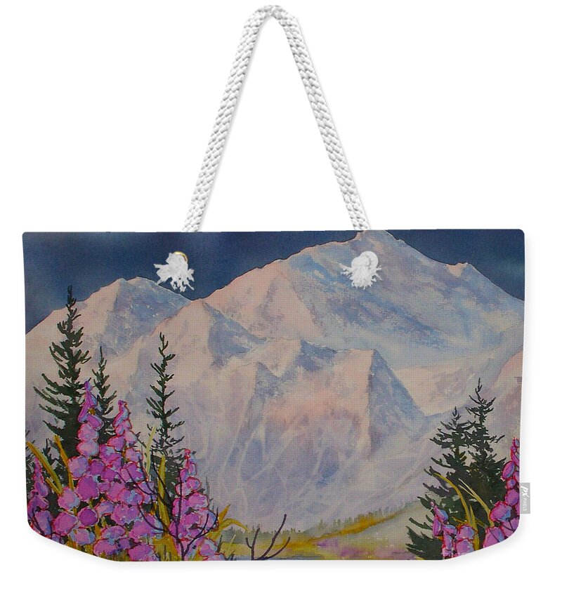 Eagle Peak Weekender Tote Bag featuring the painting Eagle Peak II by Teresa Ascone