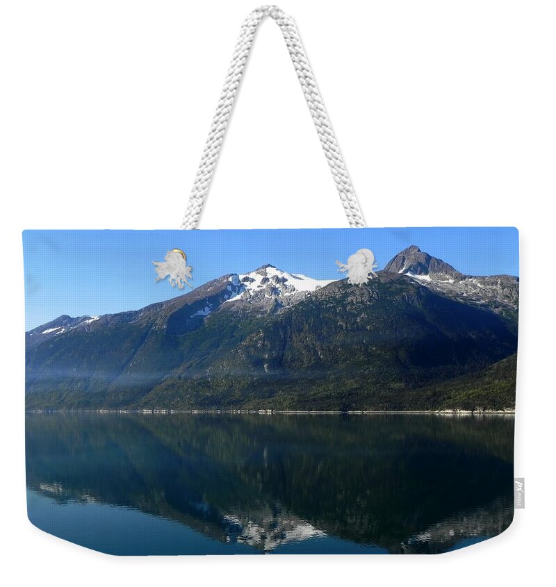 Alaska Weekender Tote Bag featuring the photograph Early Morning Fog by Kathy Churchman